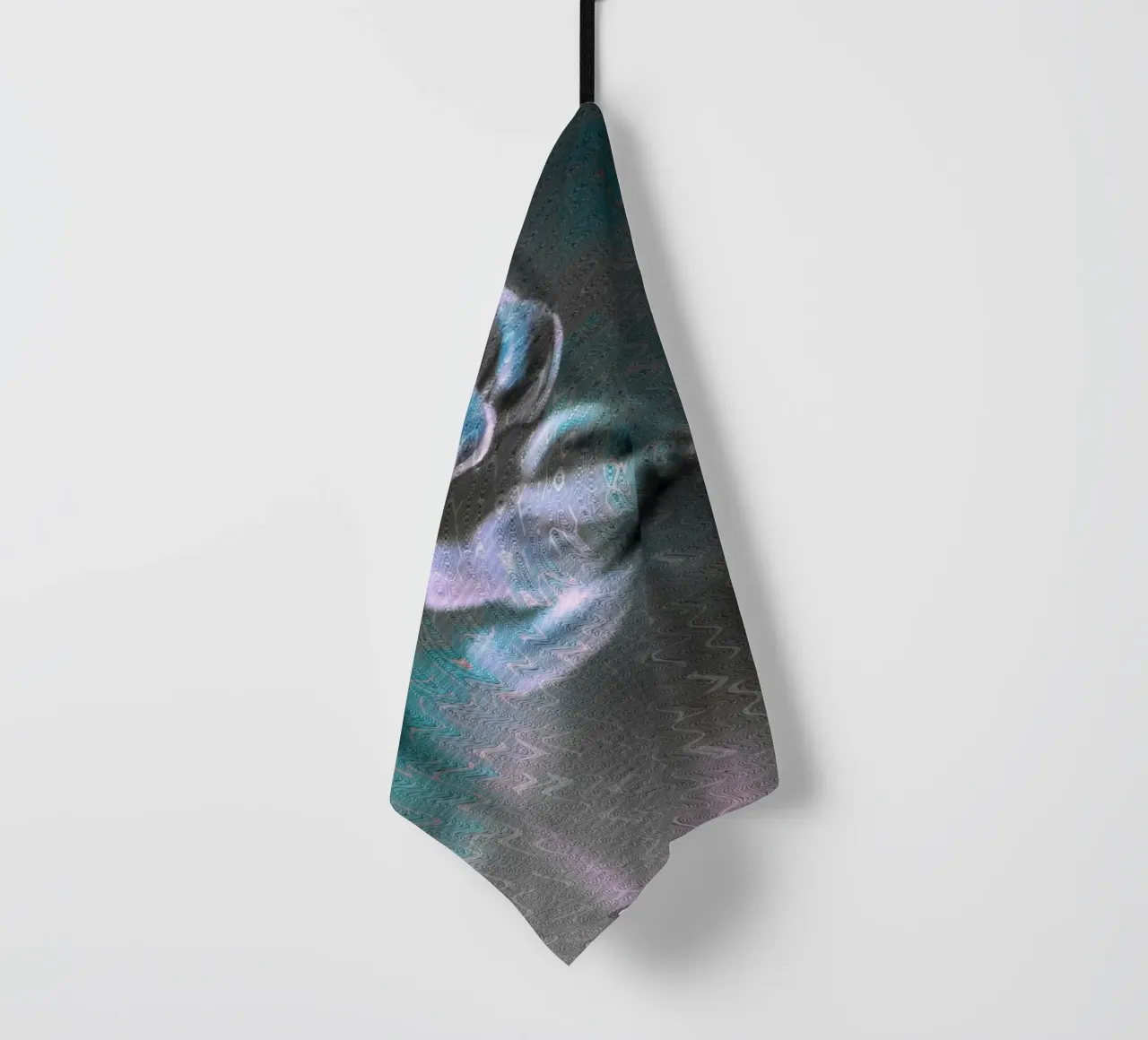 Two flowers in front of an artistic background tea towel by Something for you