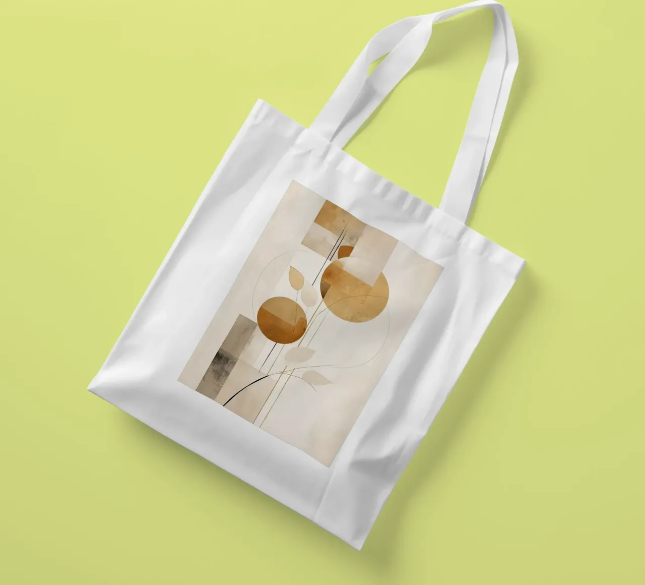 Botanica astratta nei colori della sabbia borsa in juta da Imagine