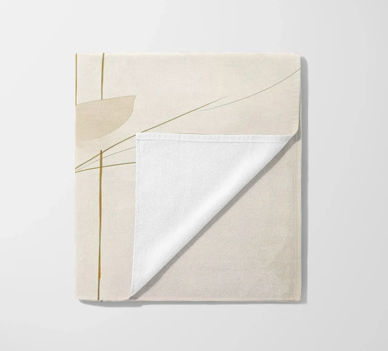Abstract botanical in sand colours beach towel by Imagine
