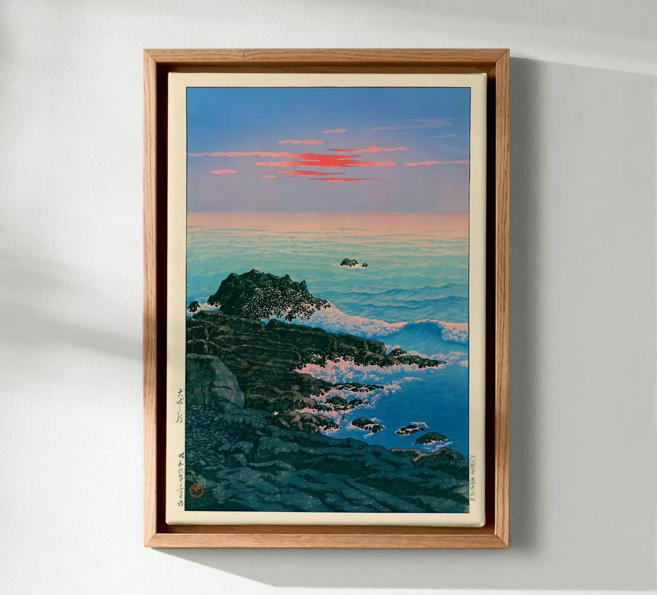 Ukiyo e Morning of CapeInubo by Kawase Hasui tela con Cornice a cassetta da GoArt