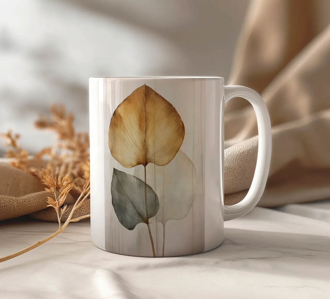 Foglie secche, astratto tazza in ceramica da Imagine