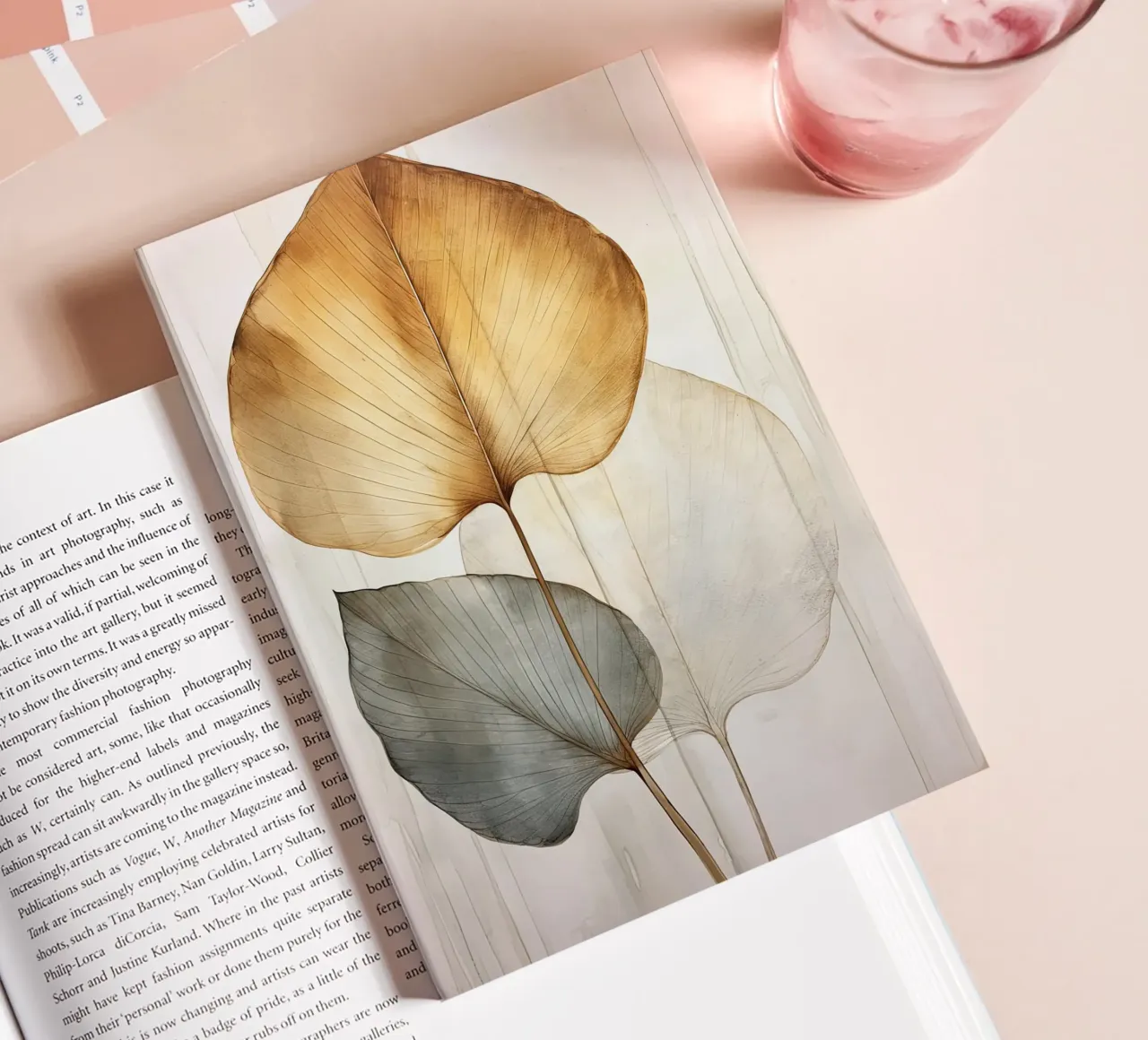 Dried leaves, abstract notebook by Imagine