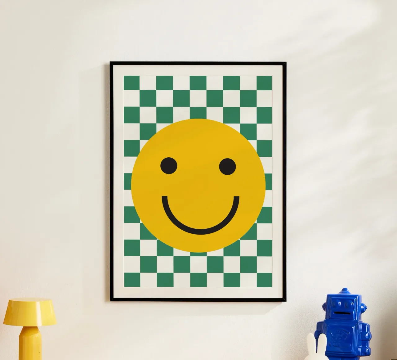 Smilie Grün poster with plastic frame by studio salü