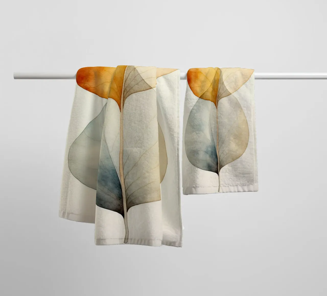 Dried leaf abstract towel by Imagine