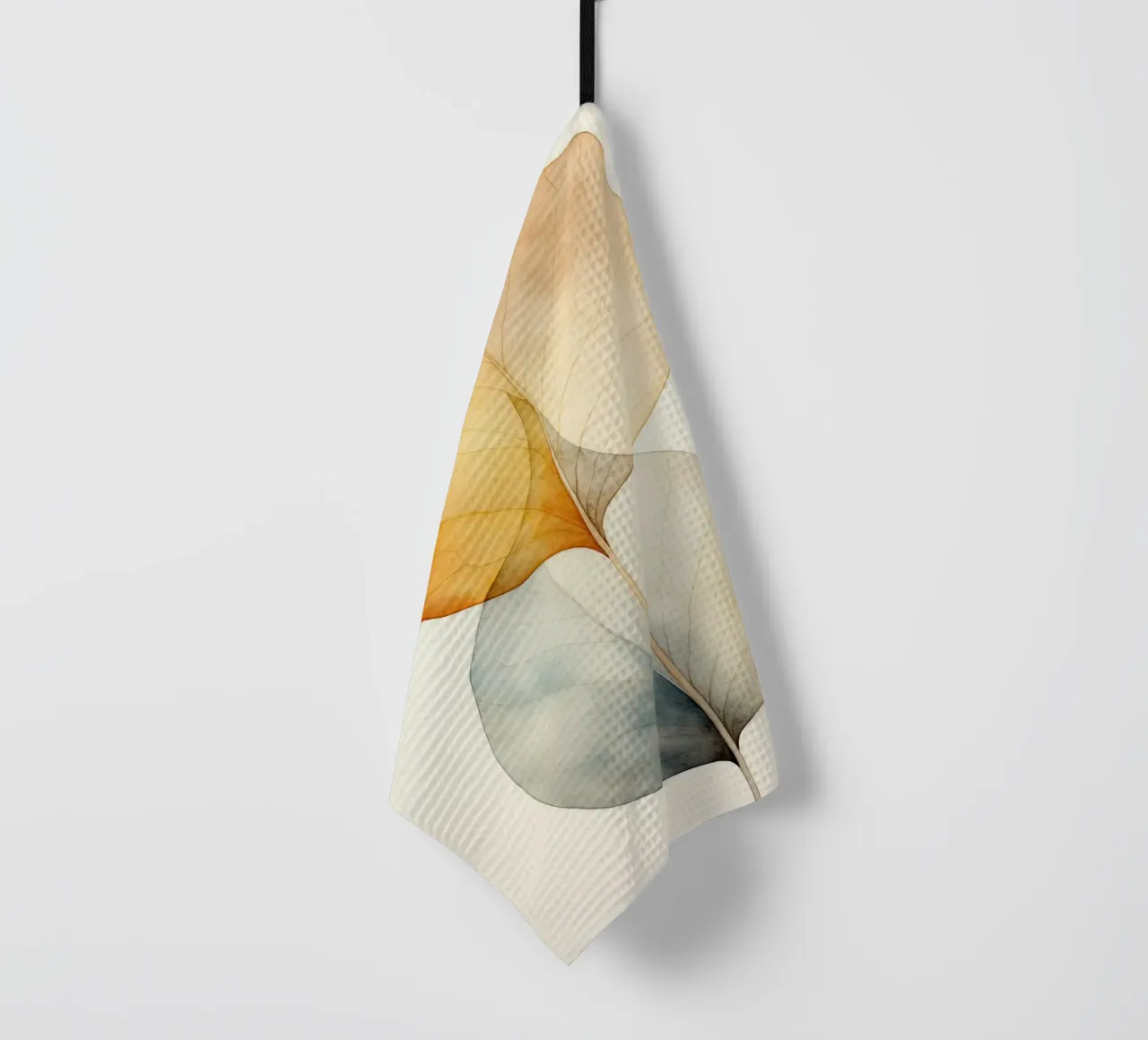 Dried leaf abstract tea towel by Imagine
