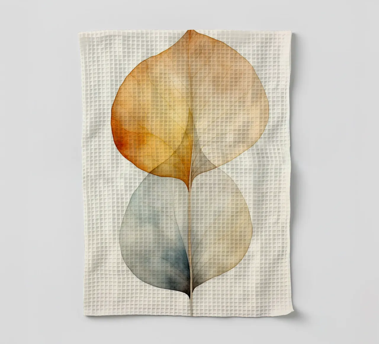 Dried leaf abstract tea towel by Imagine