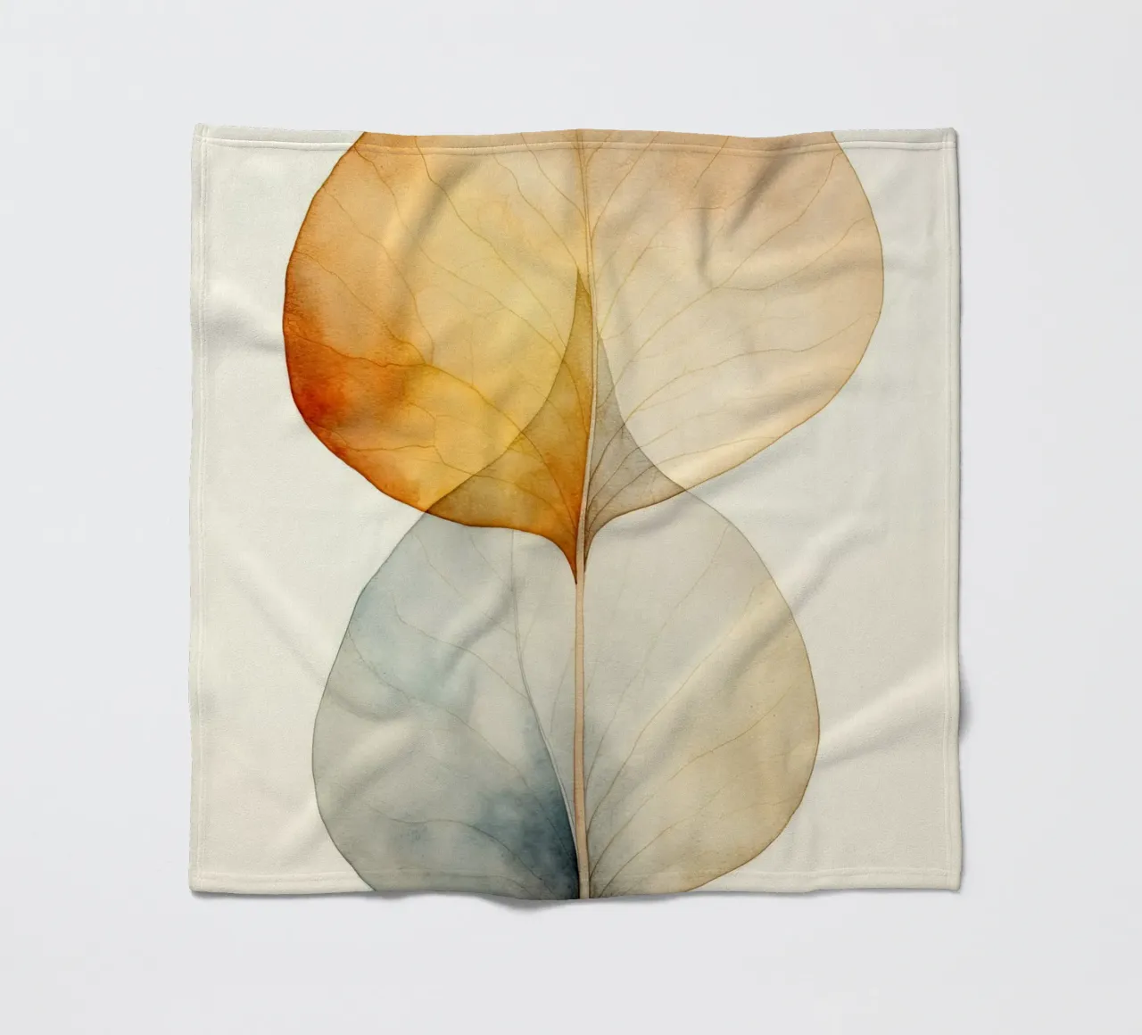 Getrocknetes Blatt abstrakt Fleecedecke von Imagine