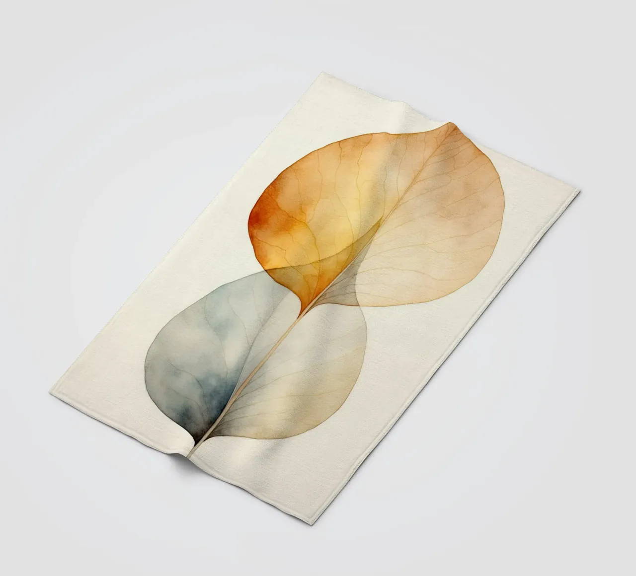 Getrocknetes Blatt abstrakt Fleecedecke von Imagine