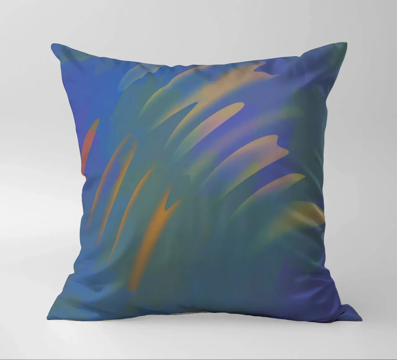 Colourful wavy pattern against an artistic background decorative cushion by Something for you