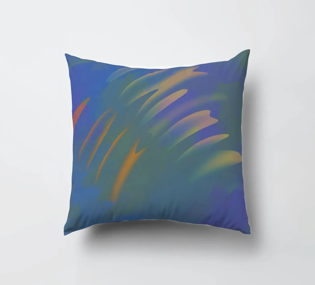 Colourful wavy pattern against an artistic background decorative cushion by Something for you