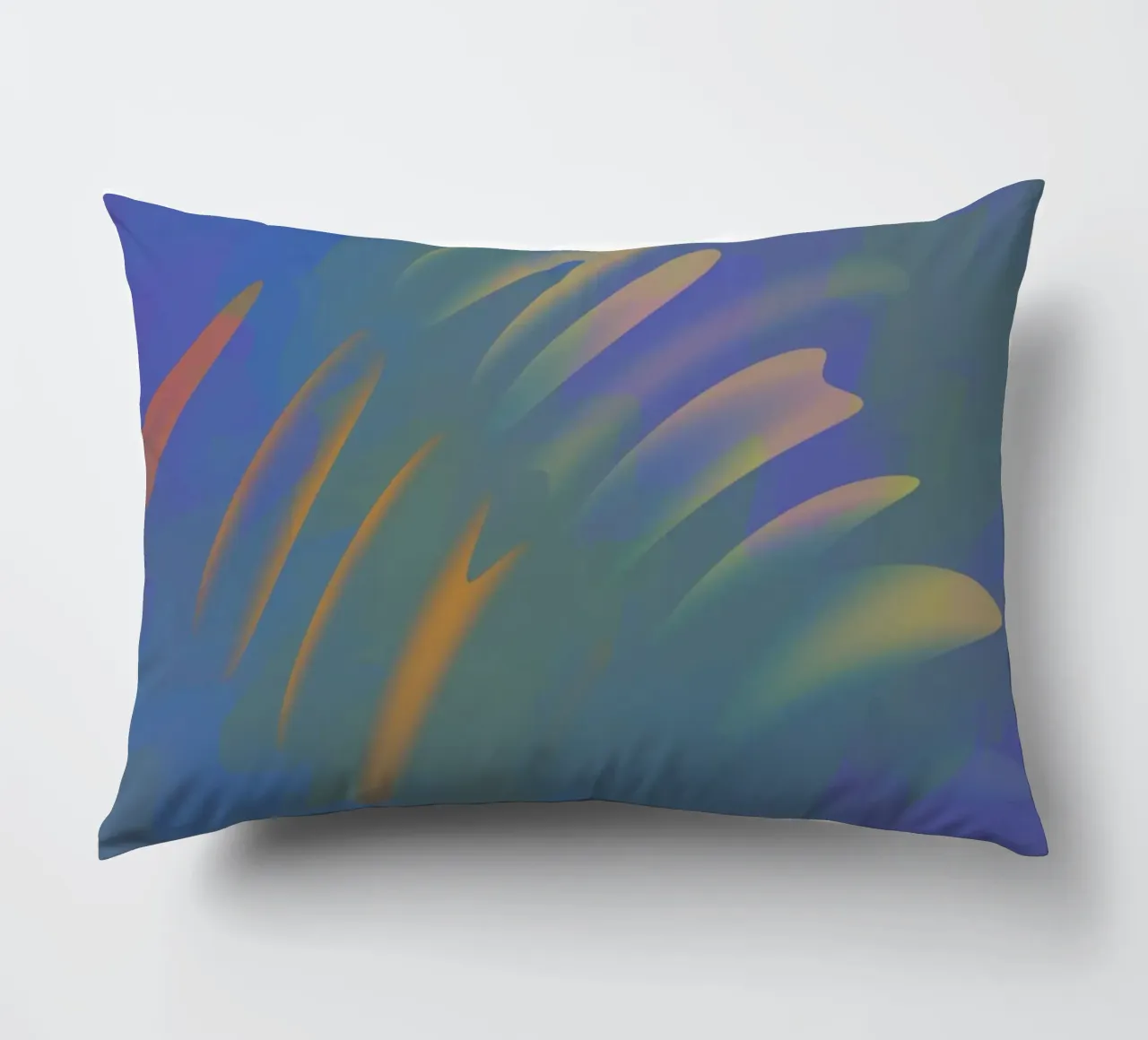Colourful wavy pattern against an artistic background decorative cushion by Something for you