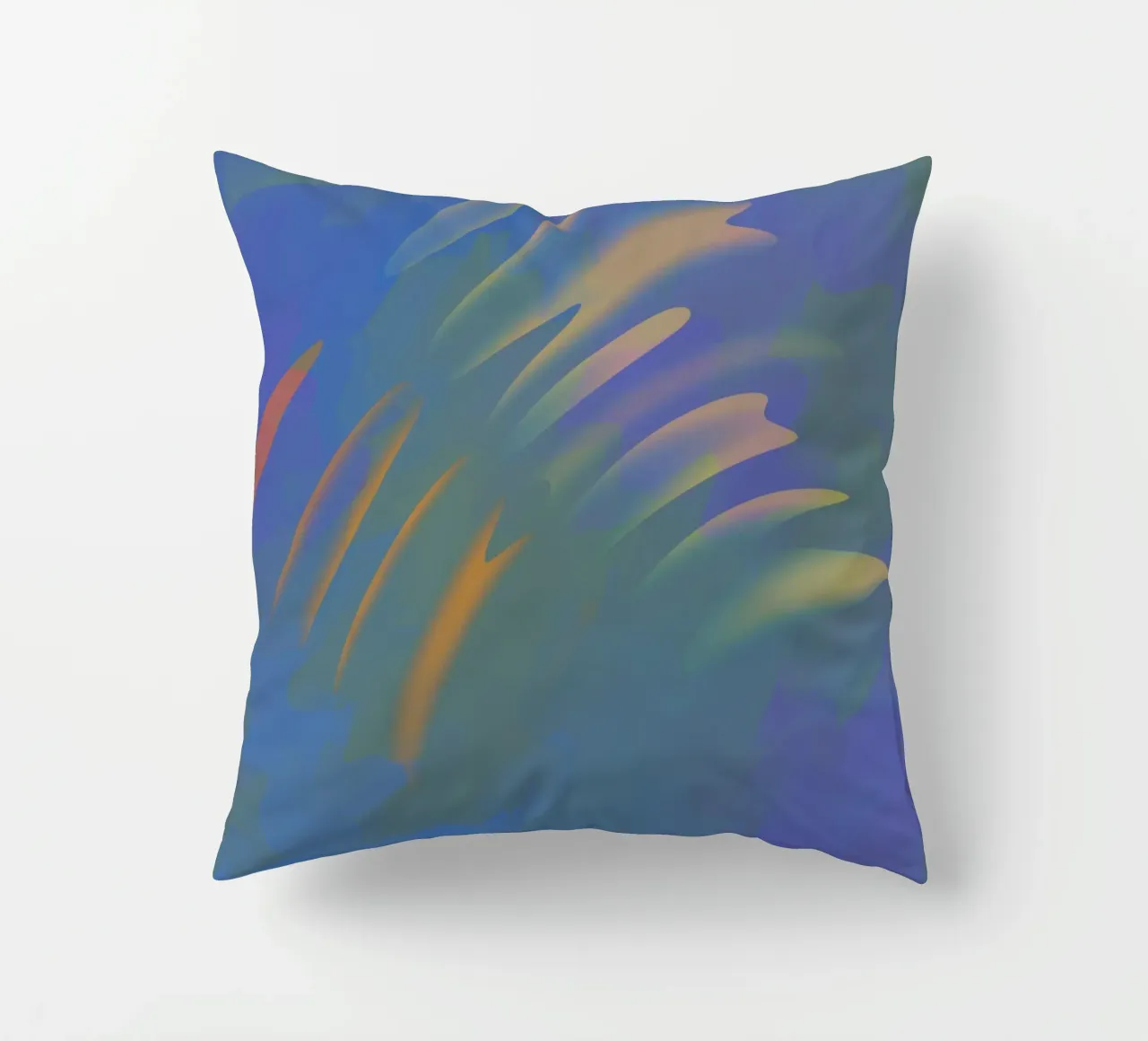 Colourful wavy pattern against an artistic background decorative cushion by Something for you