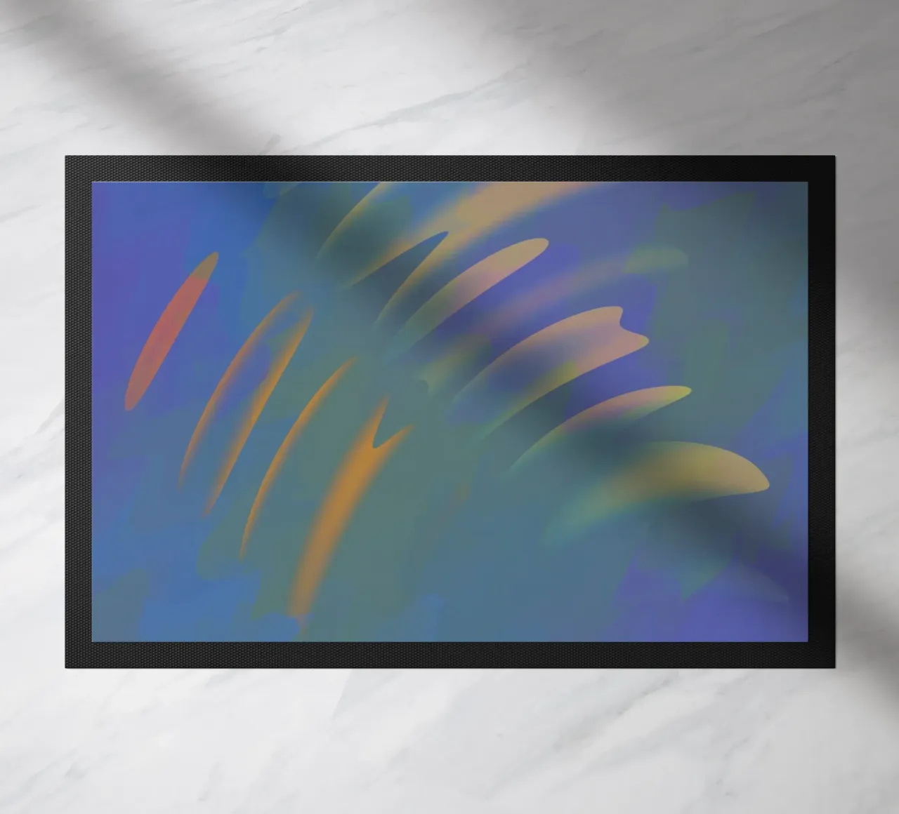 Colourful wavy pattern against an artistic background doormat by Something for you