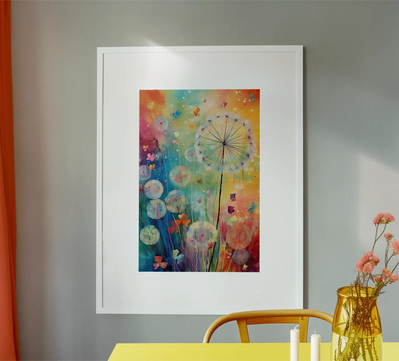 Denti di leone dai colori vivaci poster da Imagine