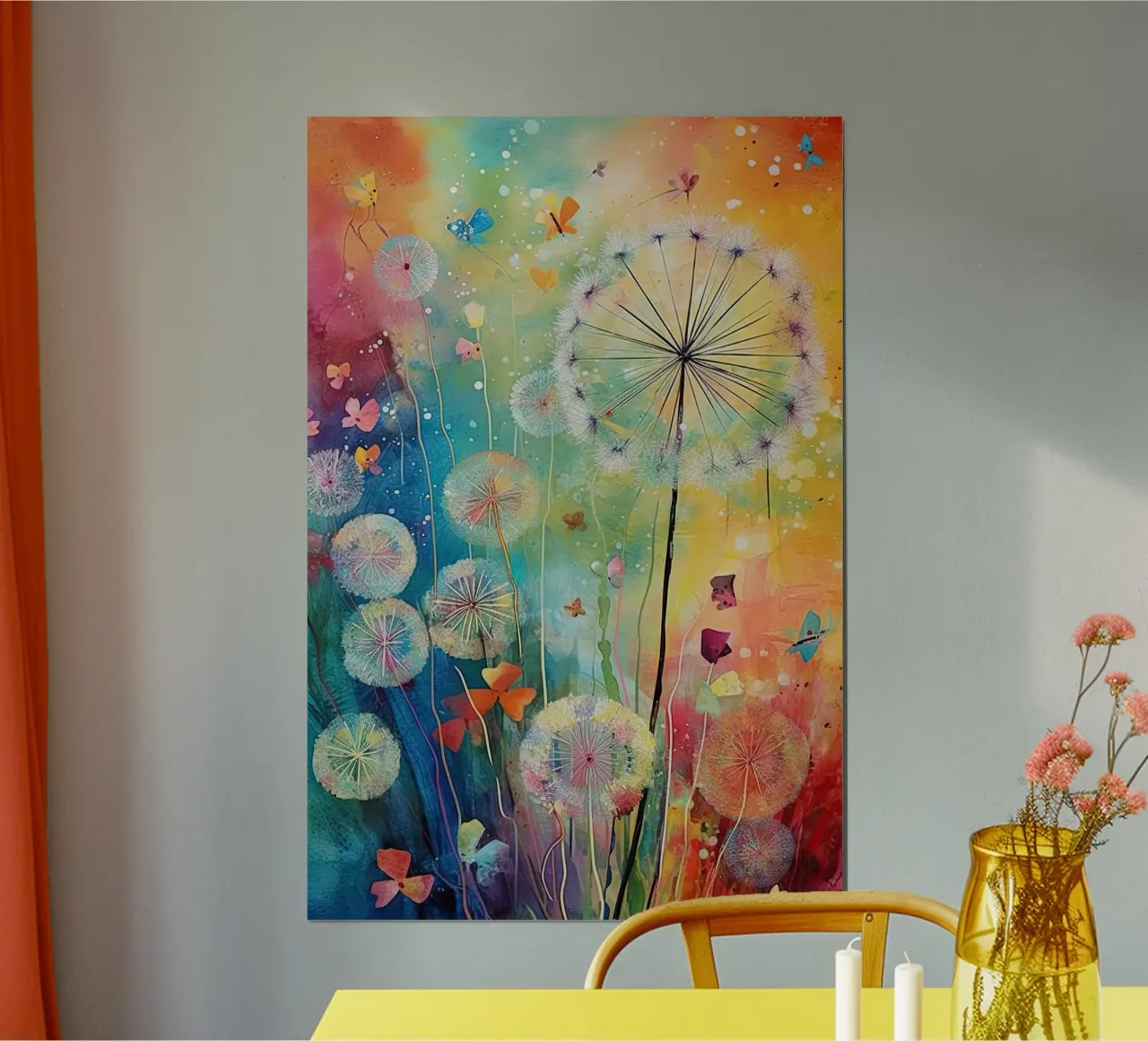 Denti di leone dai colori vivaci poster da Imagine
