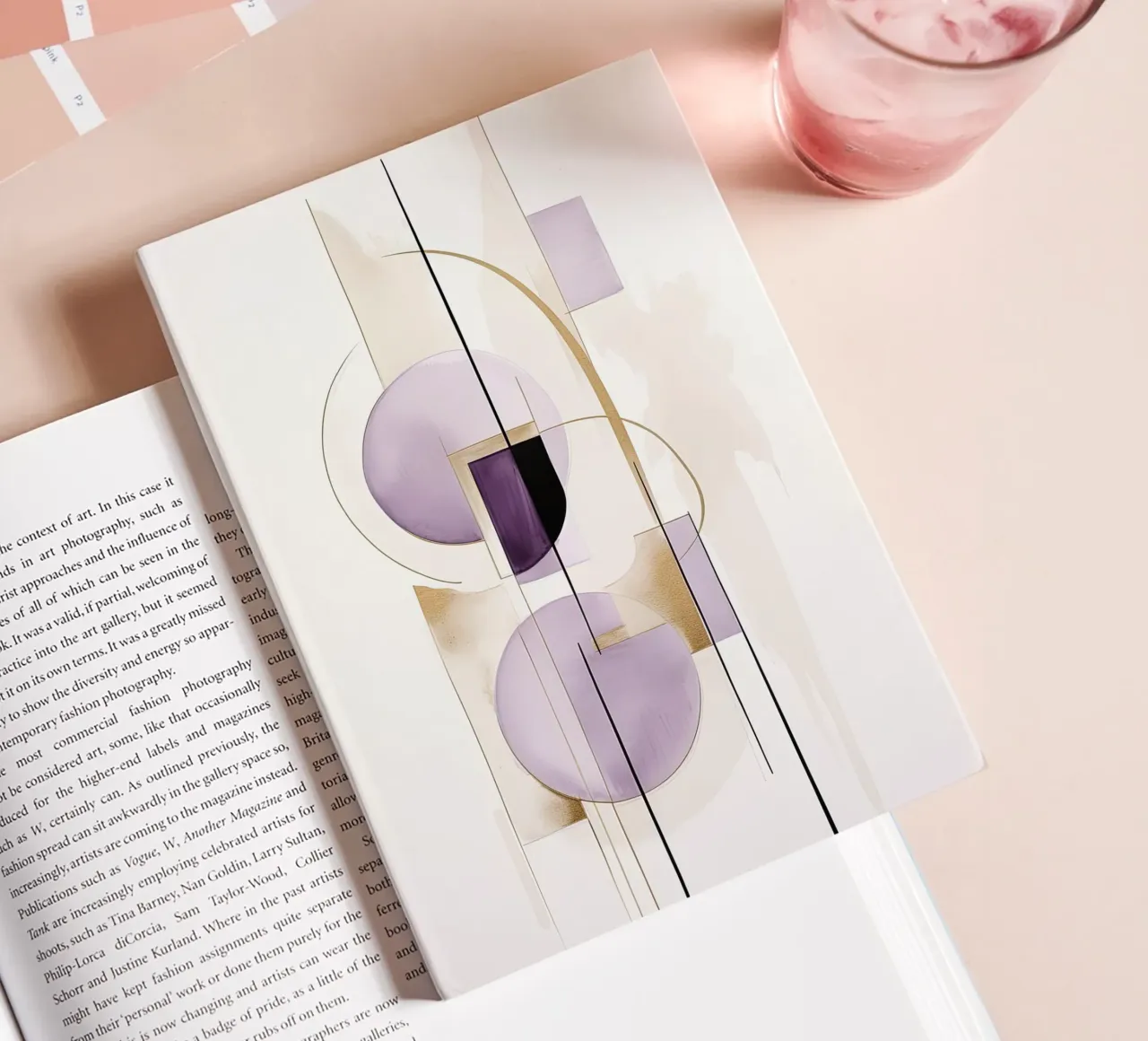 Formes abstraites dans les tons de violet carnet de notes de Imagine