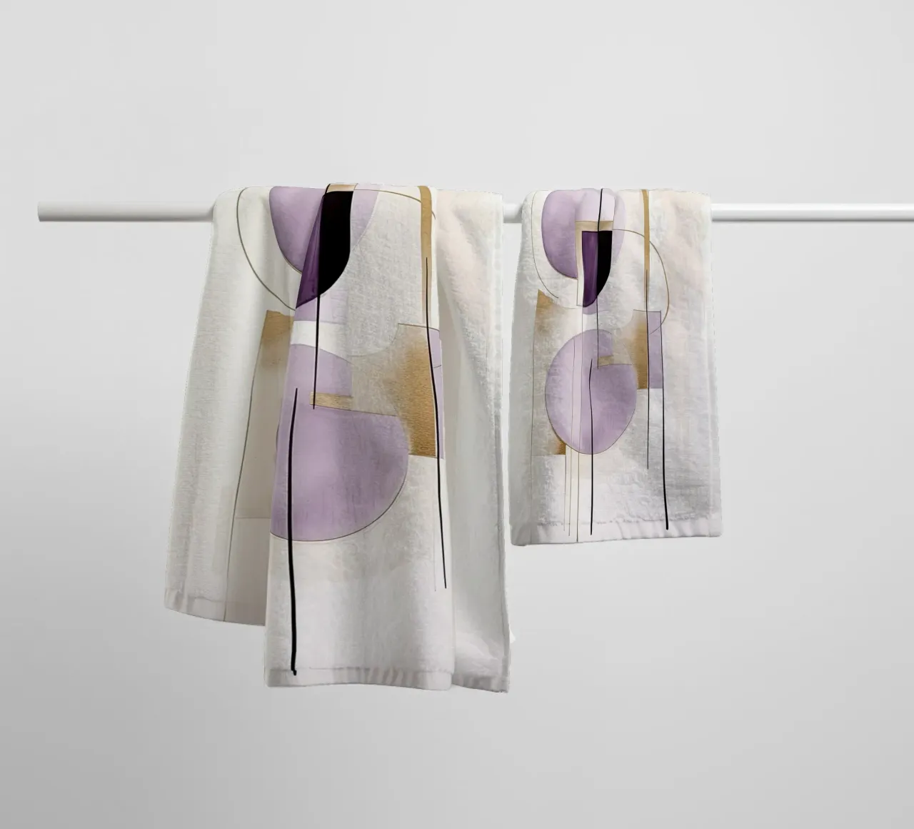Formes abstraites dans les tons de violet serviette de bain de Imagine
