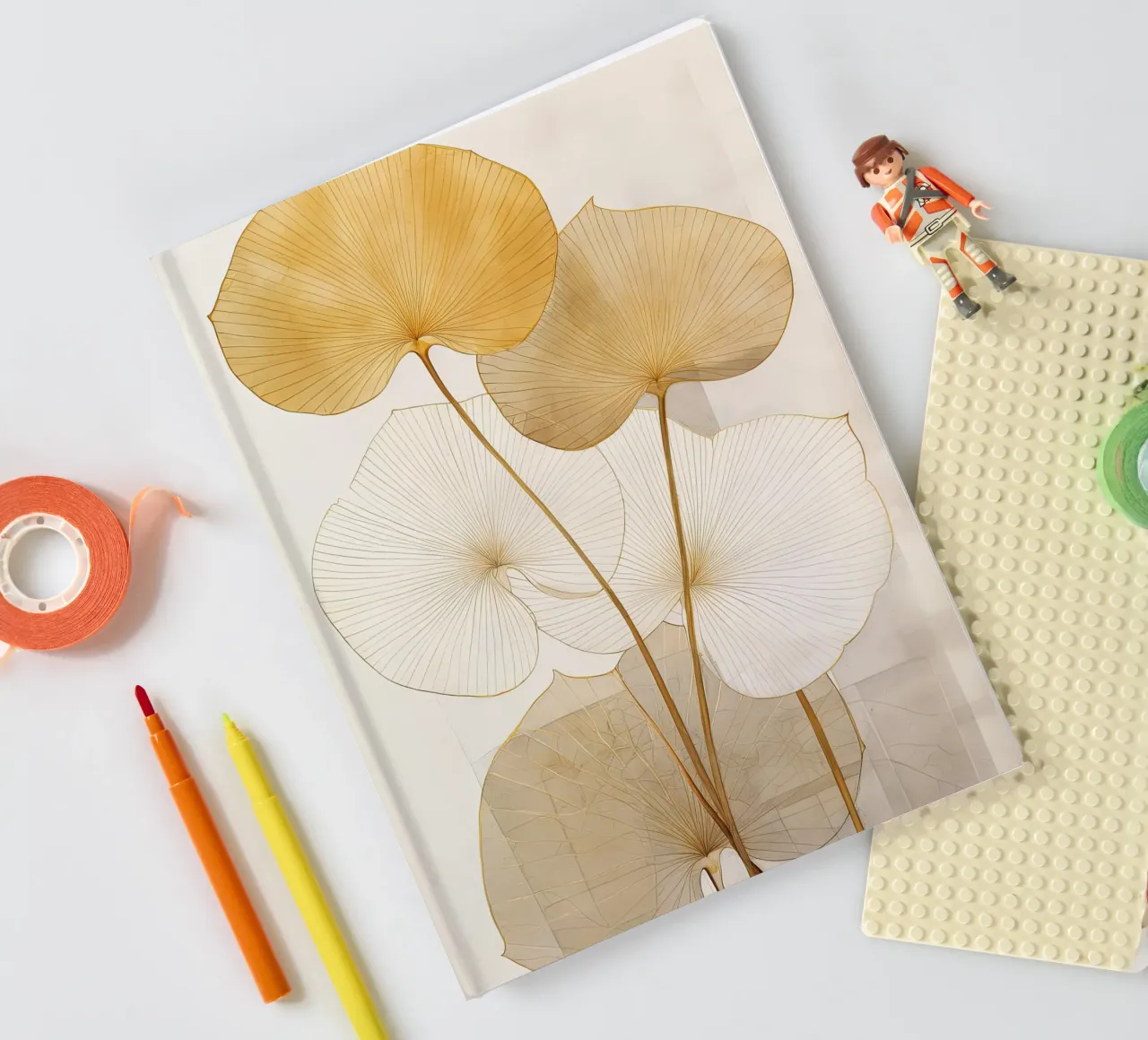 Abstract botanical in sand colours notebook by Imagine