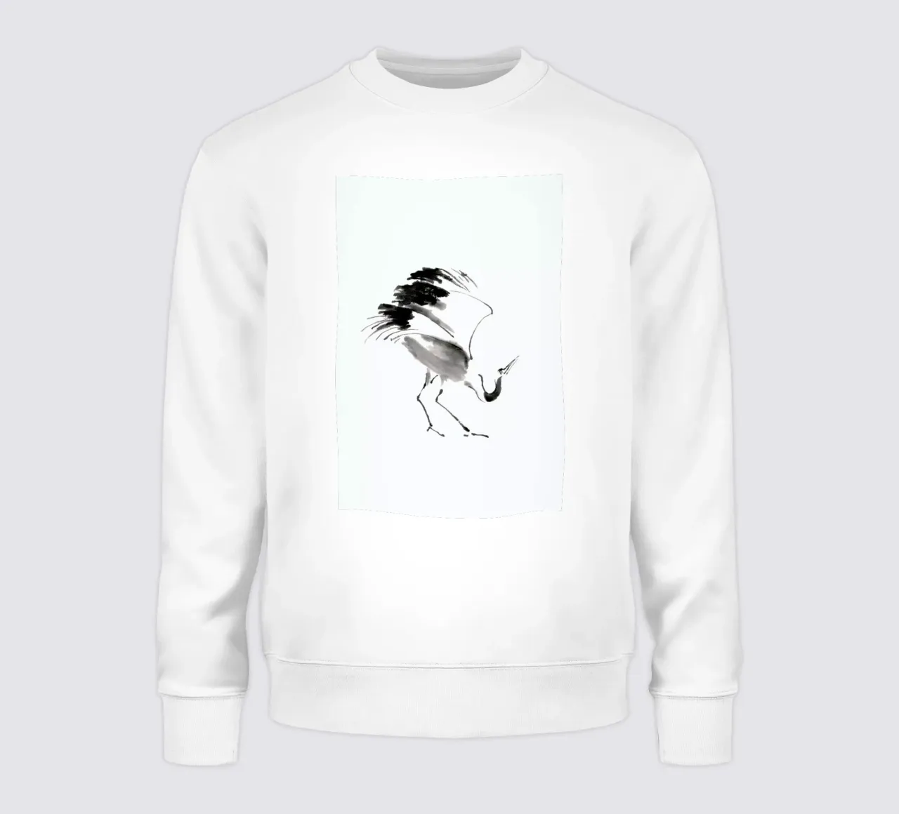Bowing Crane II Sweatshirt von Flora & Fauna