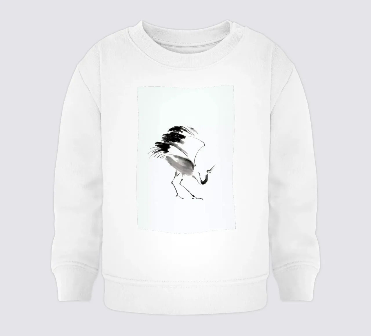 Bowing Crane II sudadera de bebé de Flora & Fauna