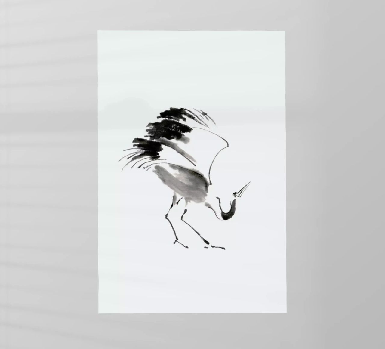 Bowing Crane II pellicola backlit da Flora & Fauna