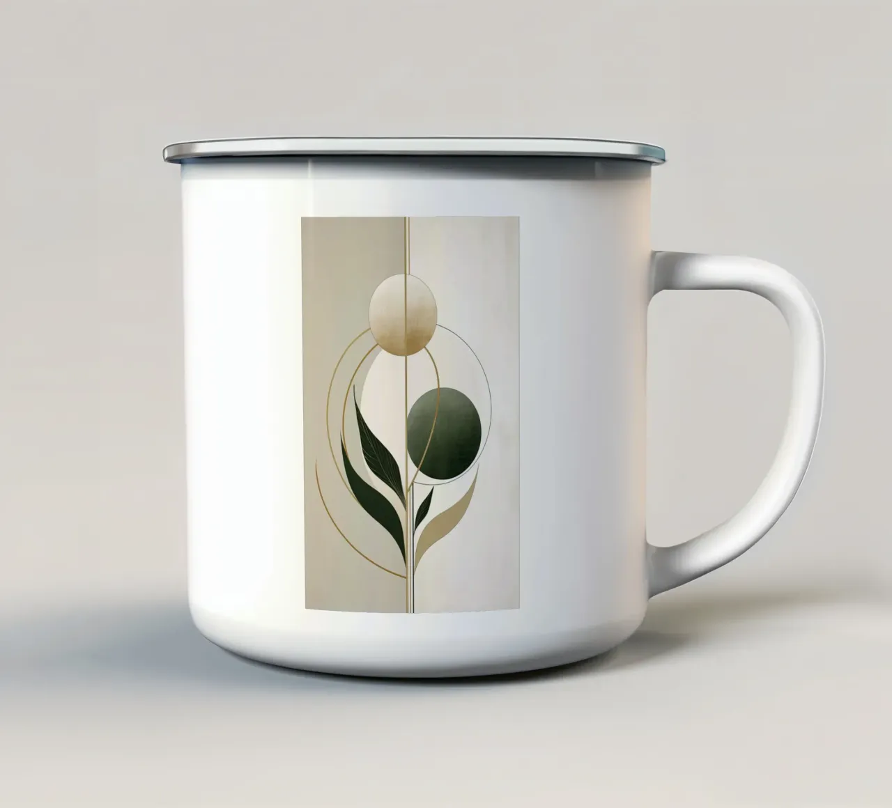 Abstract botanisch emaille mok van Imagine
