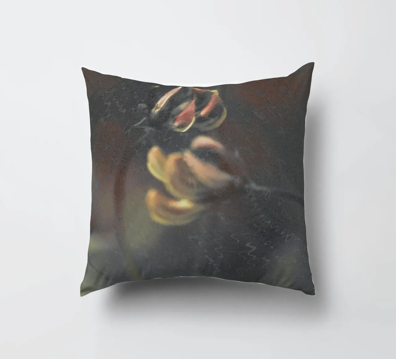 Due fiori davanti a uno sfondo artistico cuscino da Something for you