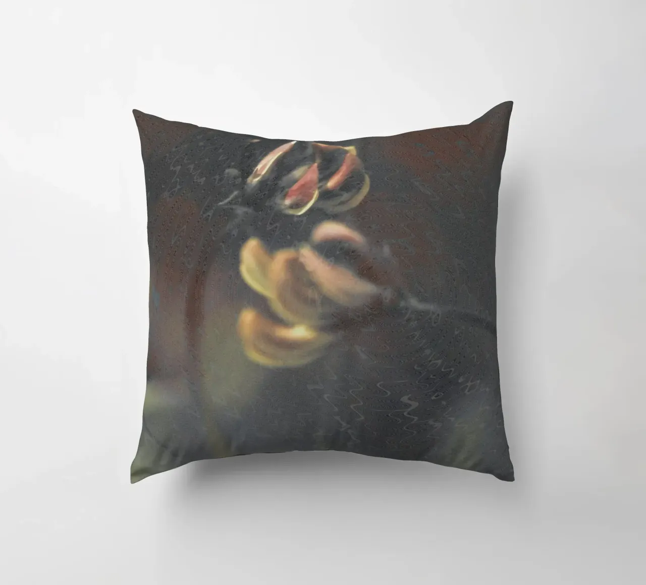 Due fiori davanti a uno sfondo artistico cuscino da Something for you