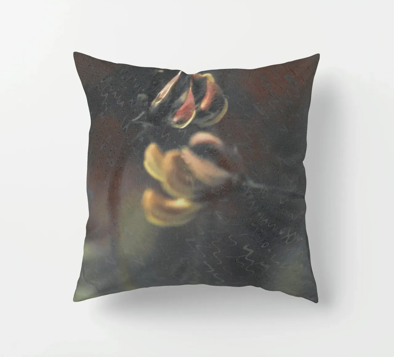 Due fiori davanti a uno sfondo artistico cuscino da Something for you