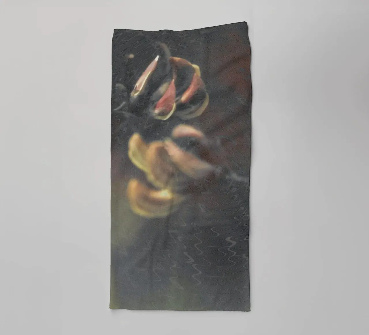 Two flowers in front of an artistic background towel by Something for you