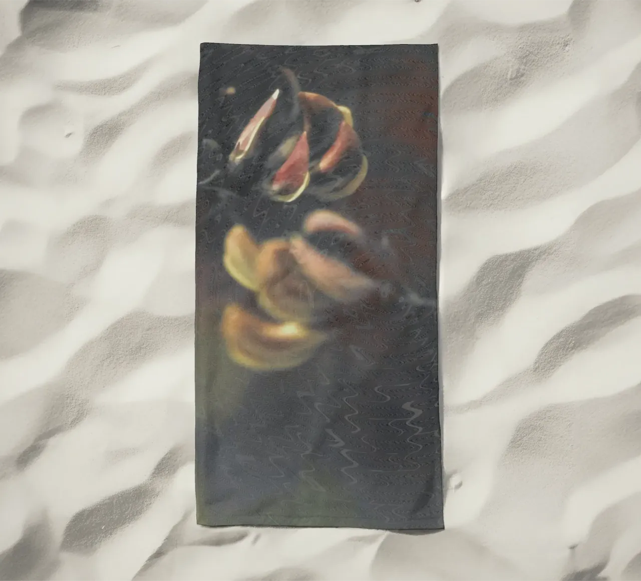Due fiori davanti a uno sfondo artistico telo mare da Something for you