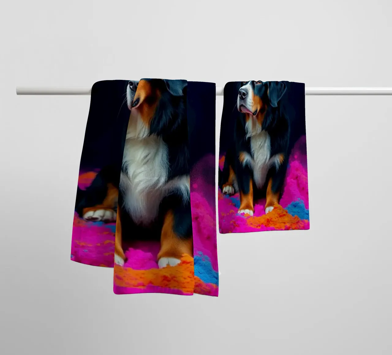 Le bouvier bernois coloré #214 serviette de bain de Yumis.Beargang.and.Me