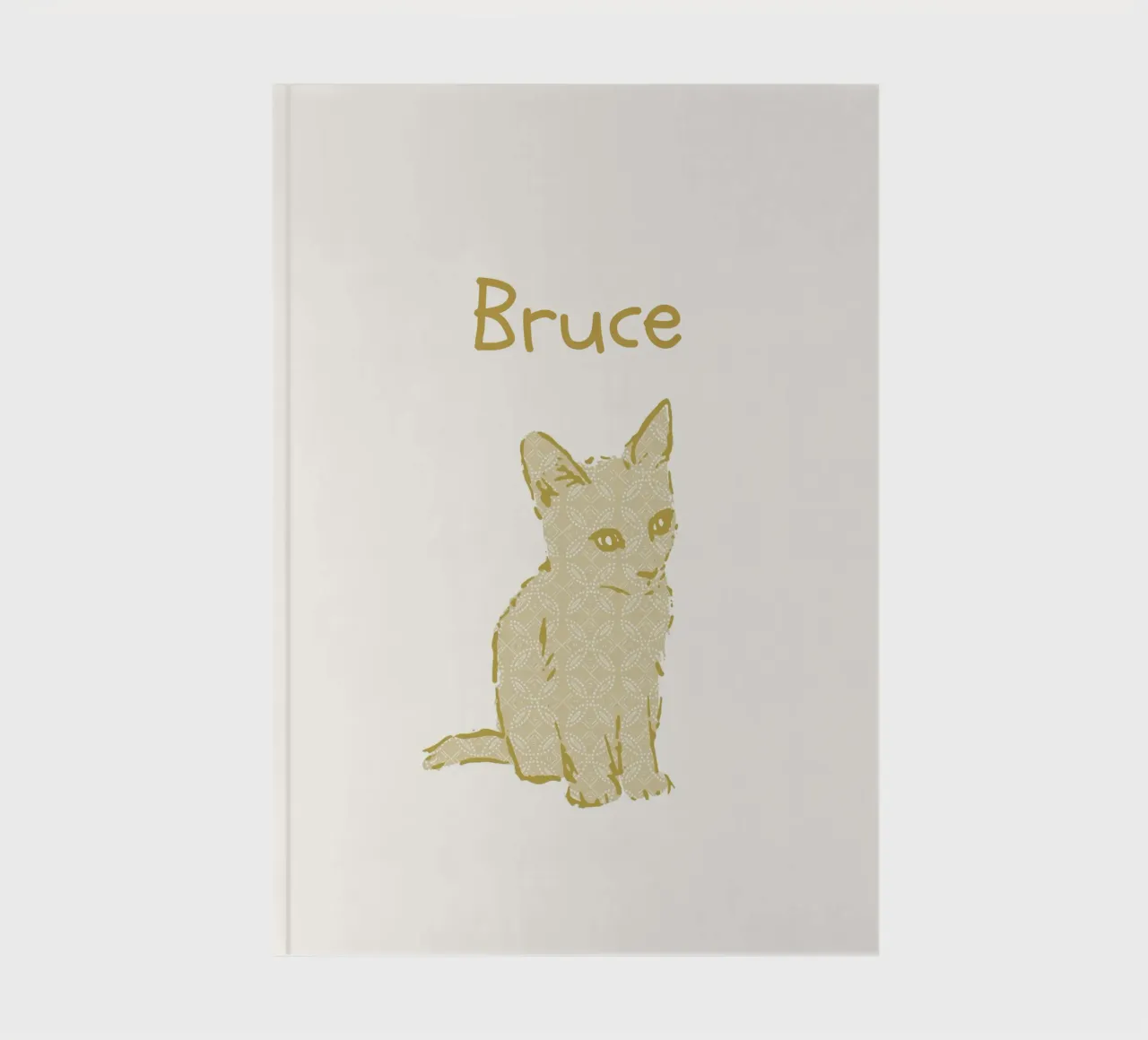 Nom de bébé personnalisé avec chaton en jaune pastel carnet de notes de Art by Susana Miranda ilustración