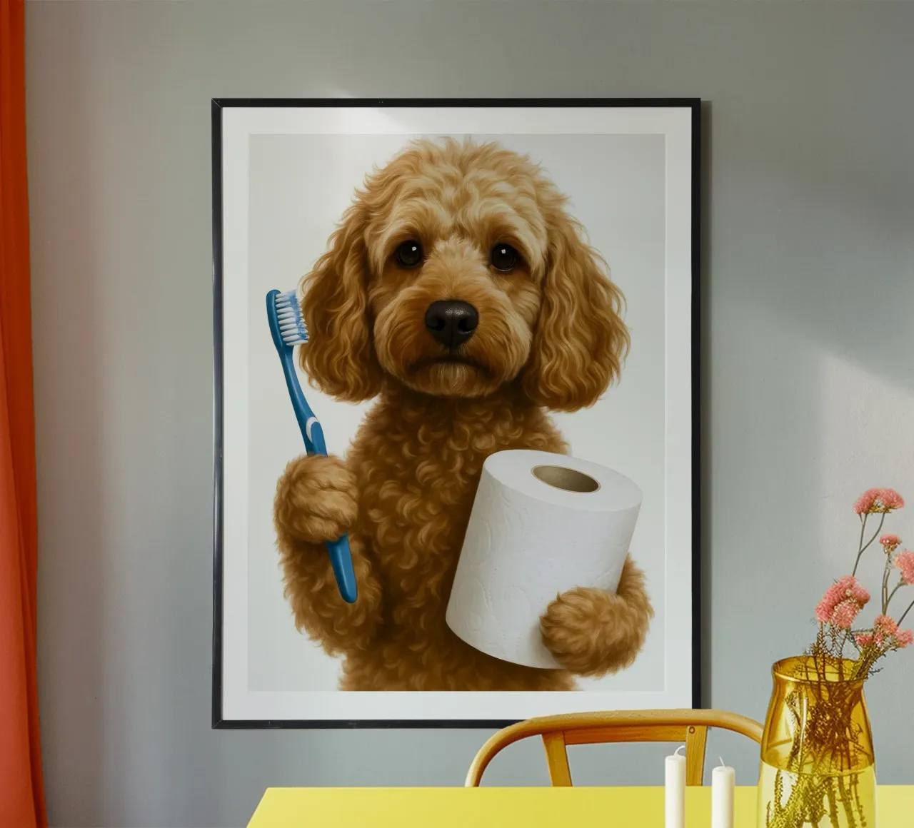 Cockapoo perro divertido baño inodoro poster de ARTOMATIC