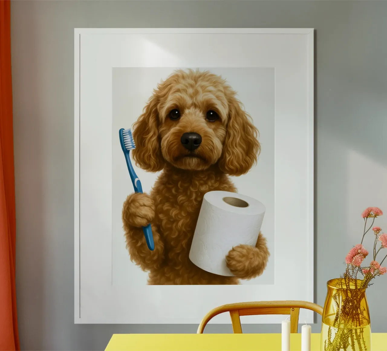 Cockapoo perro divertido baño inodoro poster de ARTOMATIC