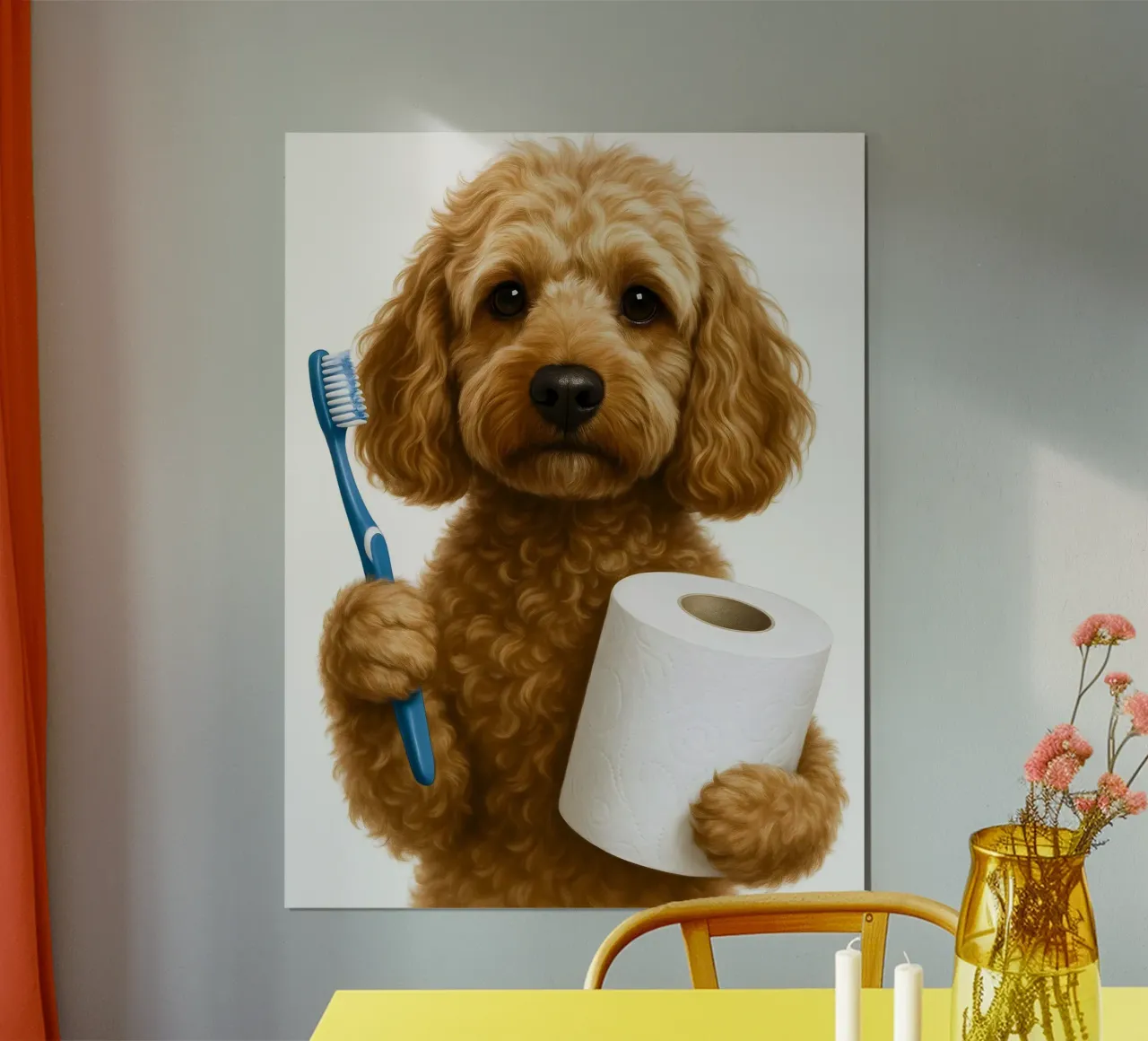 Cockapoo perro divertido baño inodoro poster de ARTOMATIC