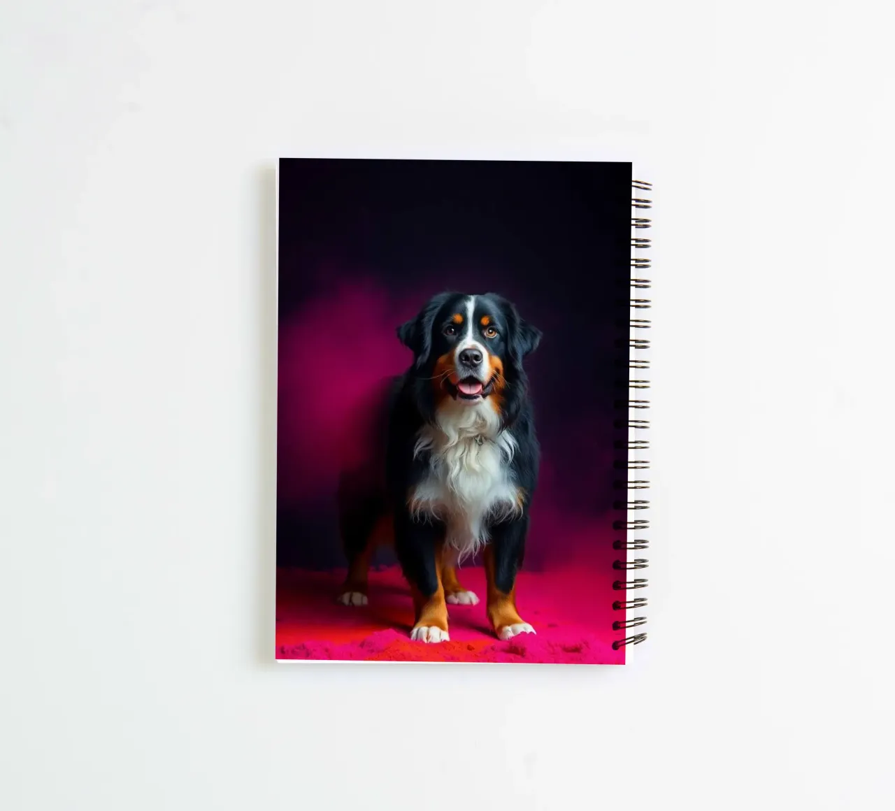The colorful Bernese Mountain Dog #218 spiral notebook by Yumis.Beargang.and.Me