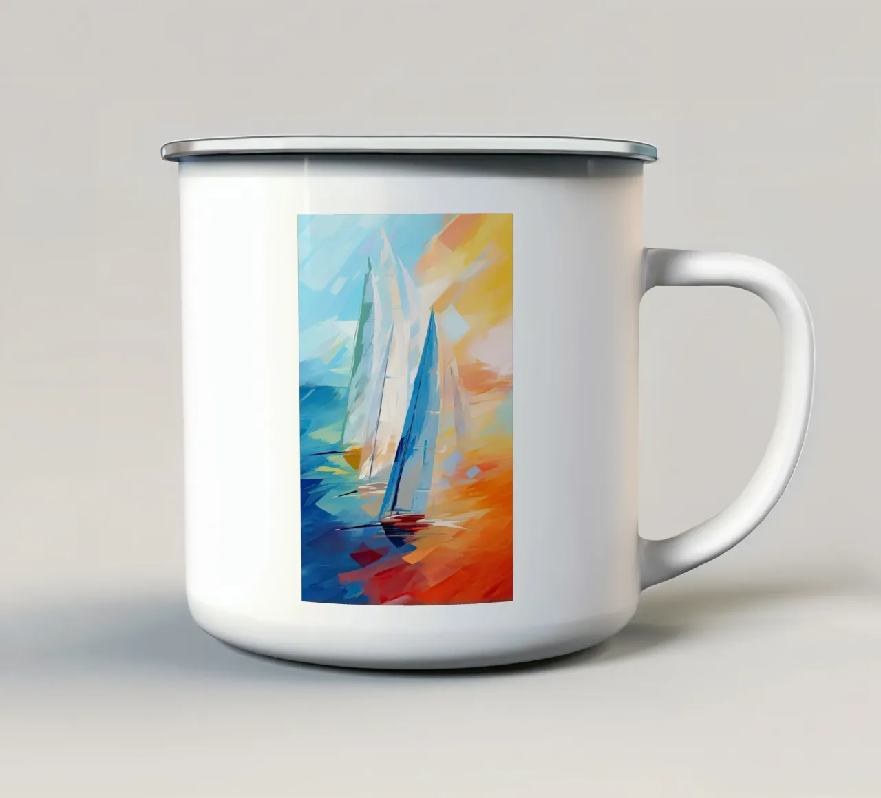 Zeilboot astratto tazza in smalto da Imagine