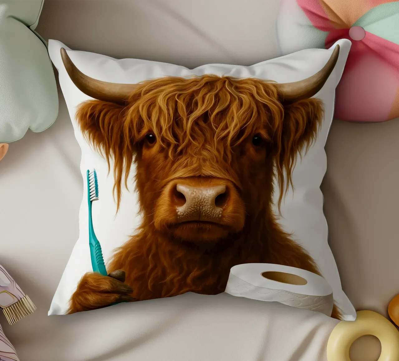TOILETTE PER MUCCHE SCOZZESI cuscino da ARTOMATIC