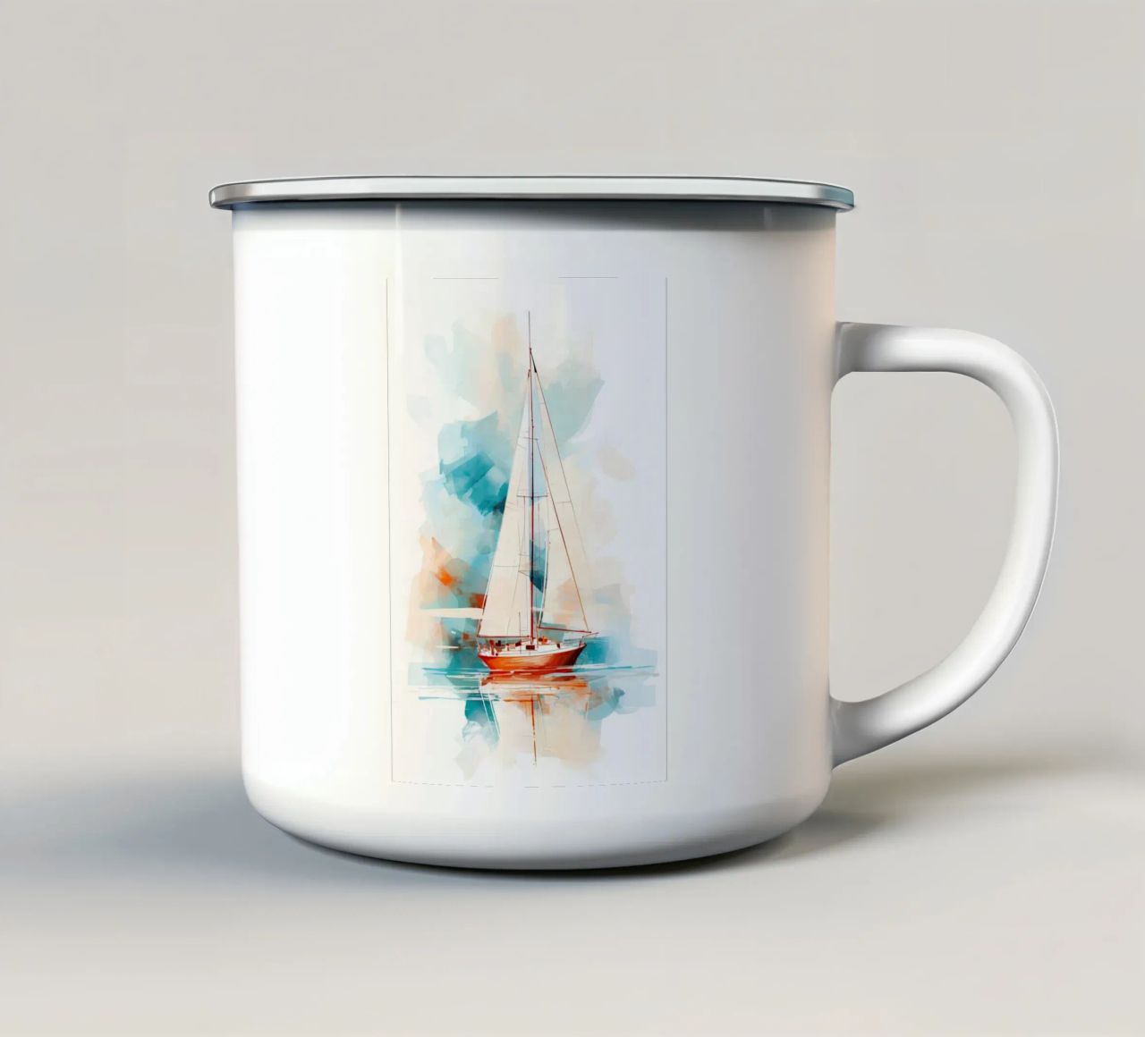 Zeilboot abstracte Emaille Tasse von Imagine
