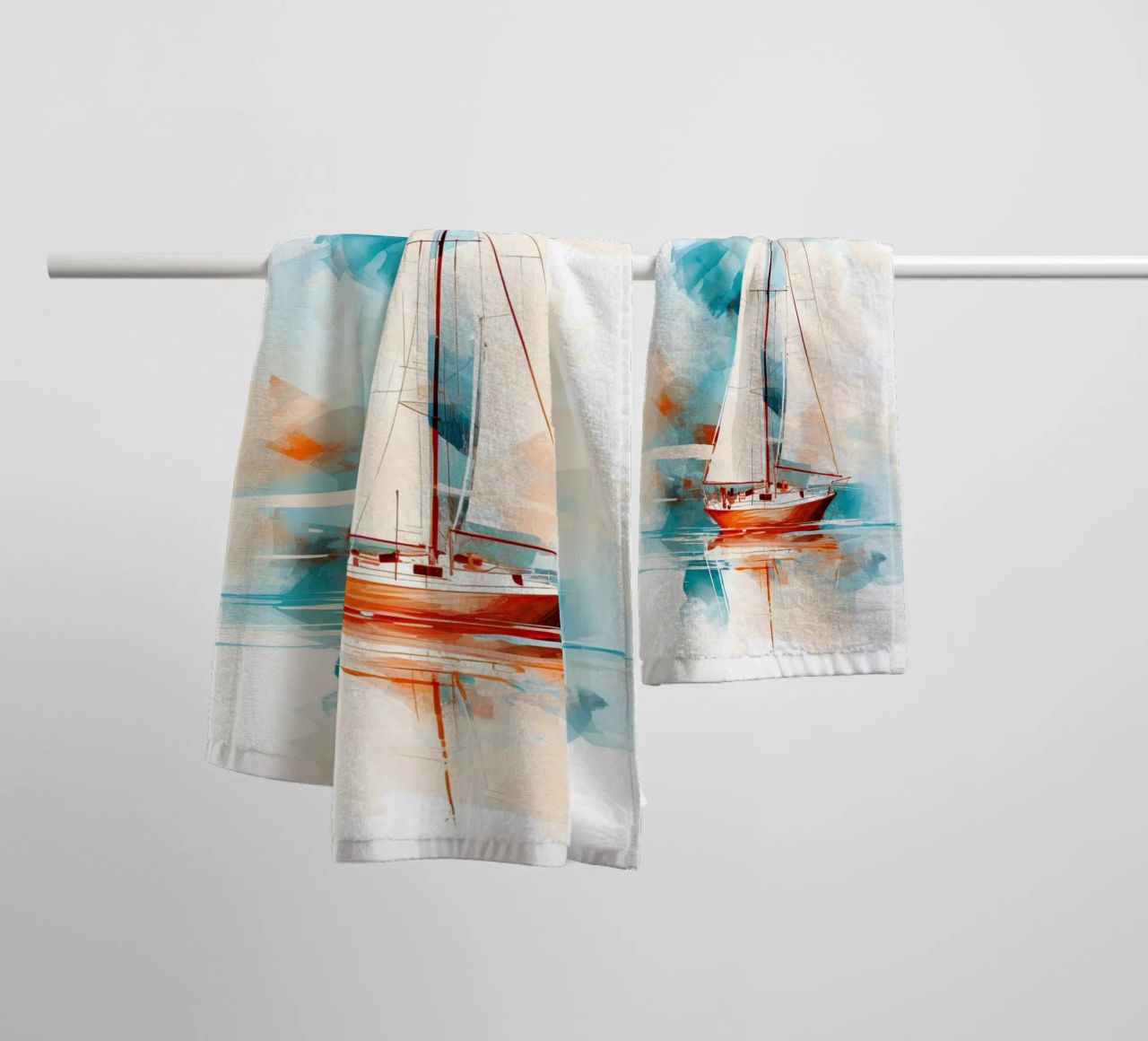 Zeilboot abstracte Handtuch von Imagine