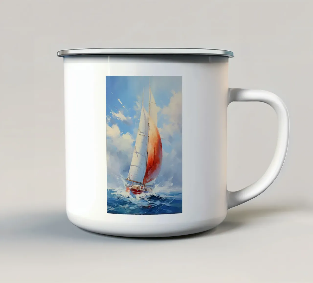 Zeilboot tazza in smalto da Imagine