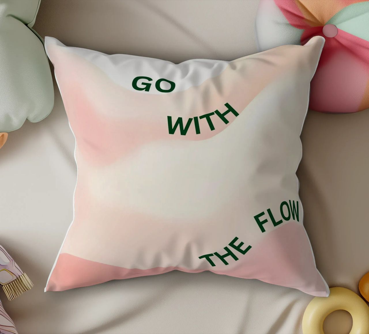 Go with the flow decorative cushion by designsbysophia