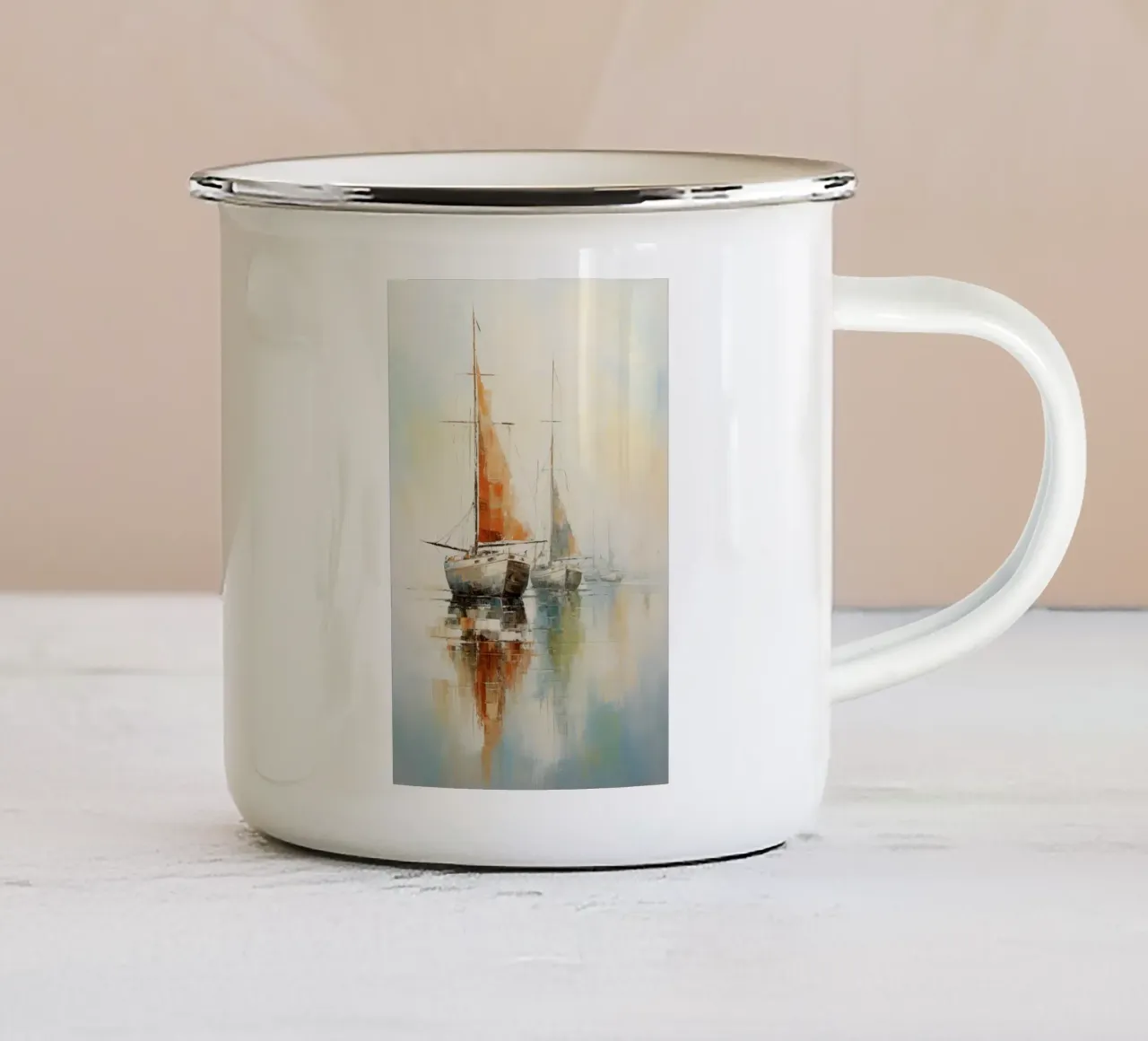 Zeilboten astratto tazza in smalto da Imagine