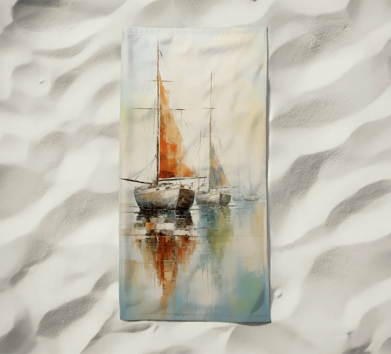 Zeilboten abstract beach towel by Imagine