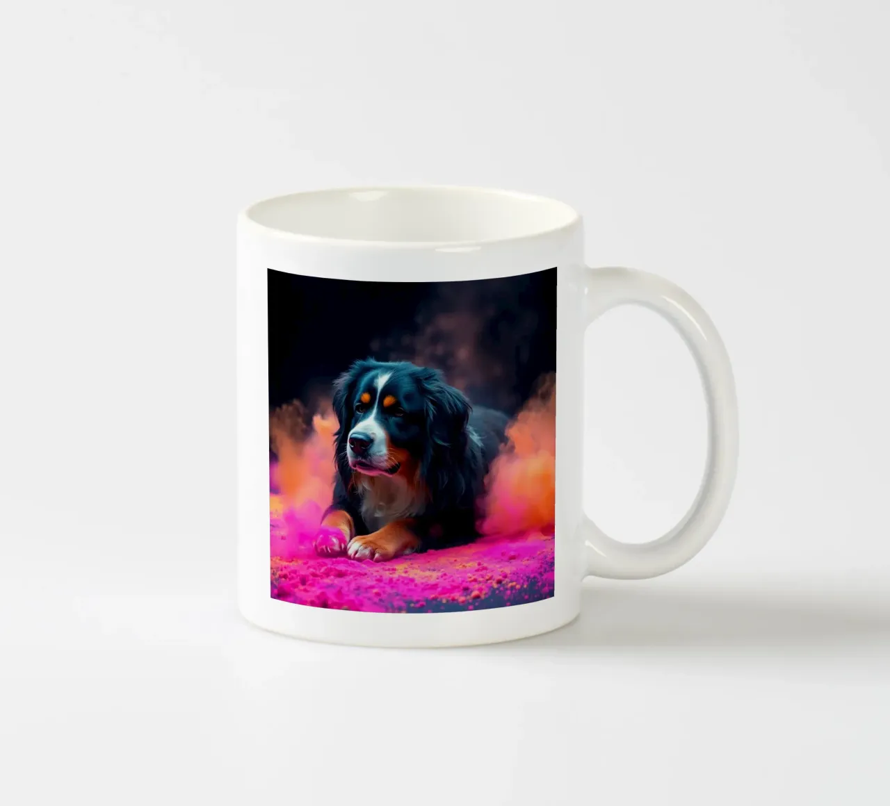 The colorful Bernese Mountain Dog #221 ceramic mug by Yumis.Beargang.and.Me
