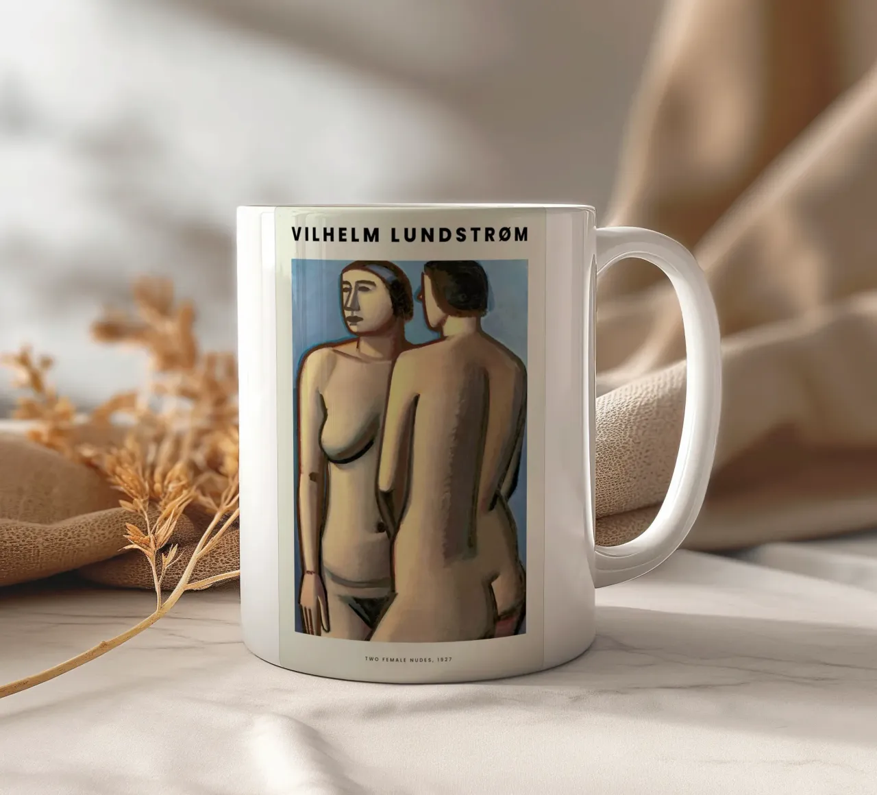 Lundstrøm - Two Female Nudes tazza in ceramica da Vintage by JUNIQE