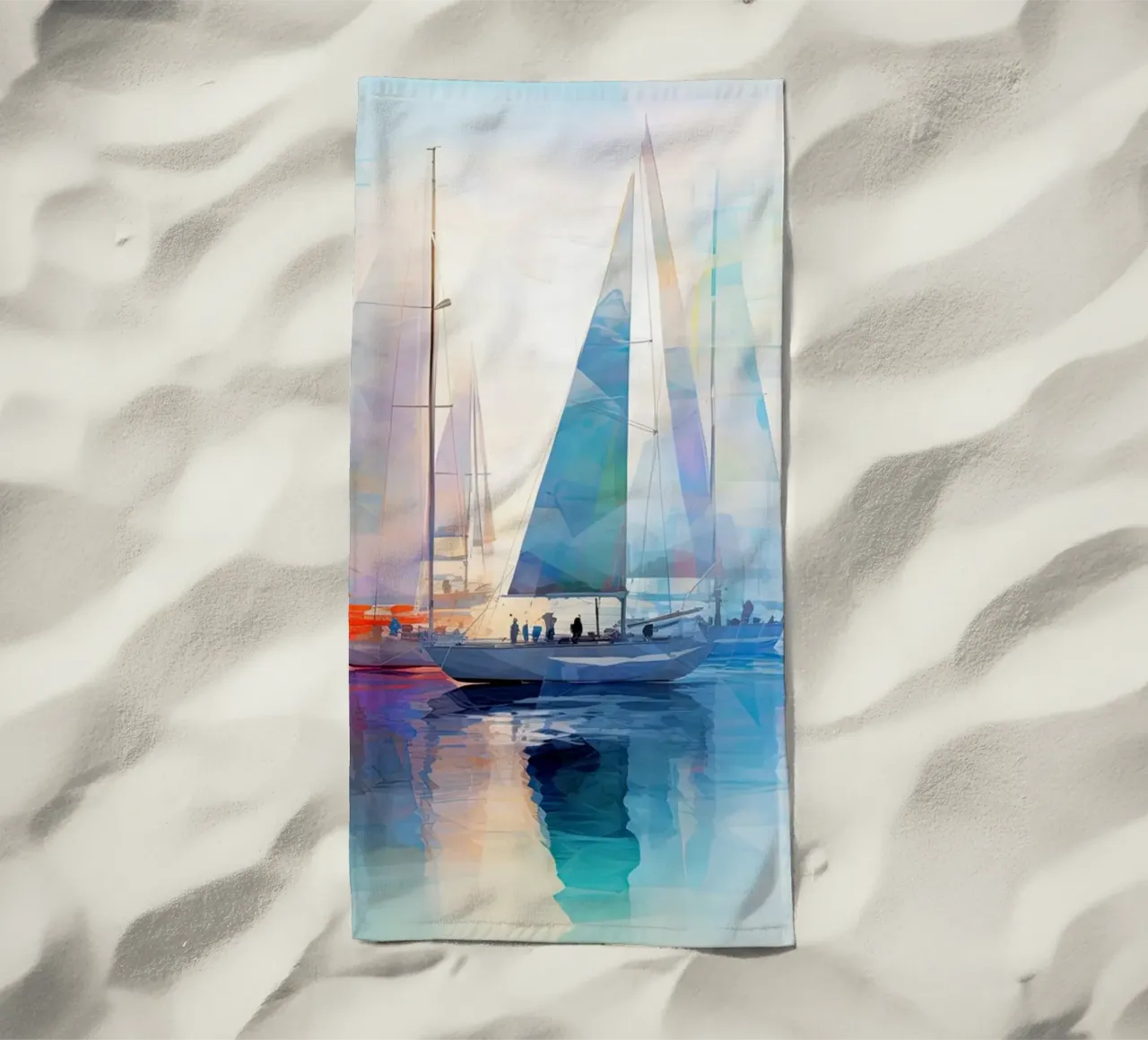 Zeilboten, abstract beach towel by Imagine