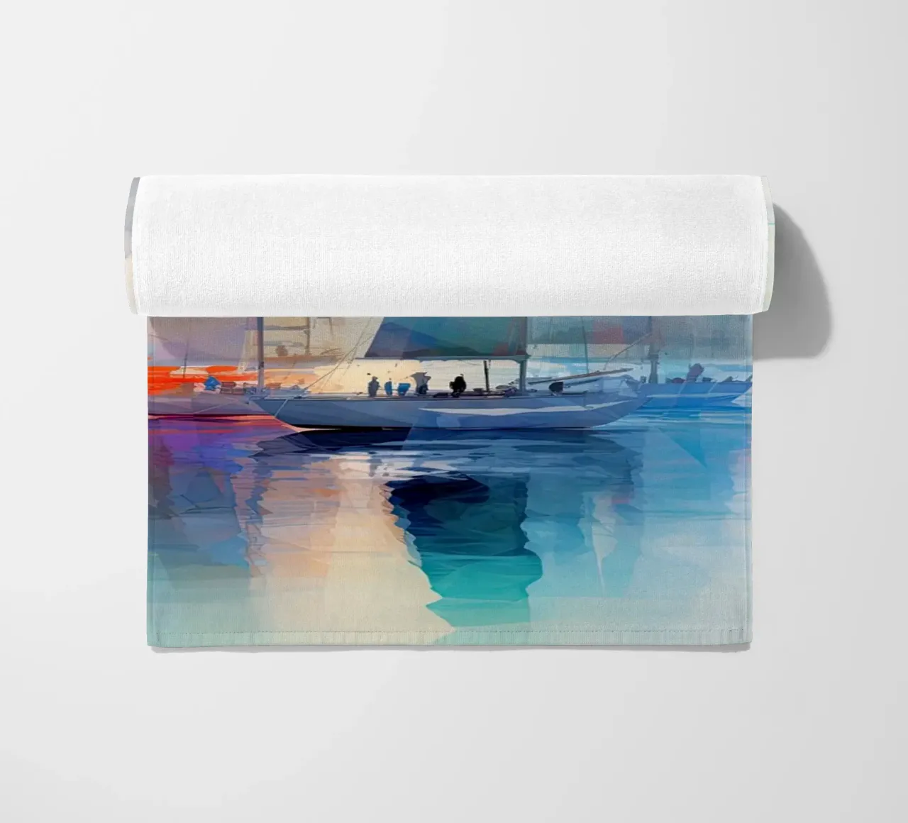 Zeilboten, abstract beach towel by Imagine