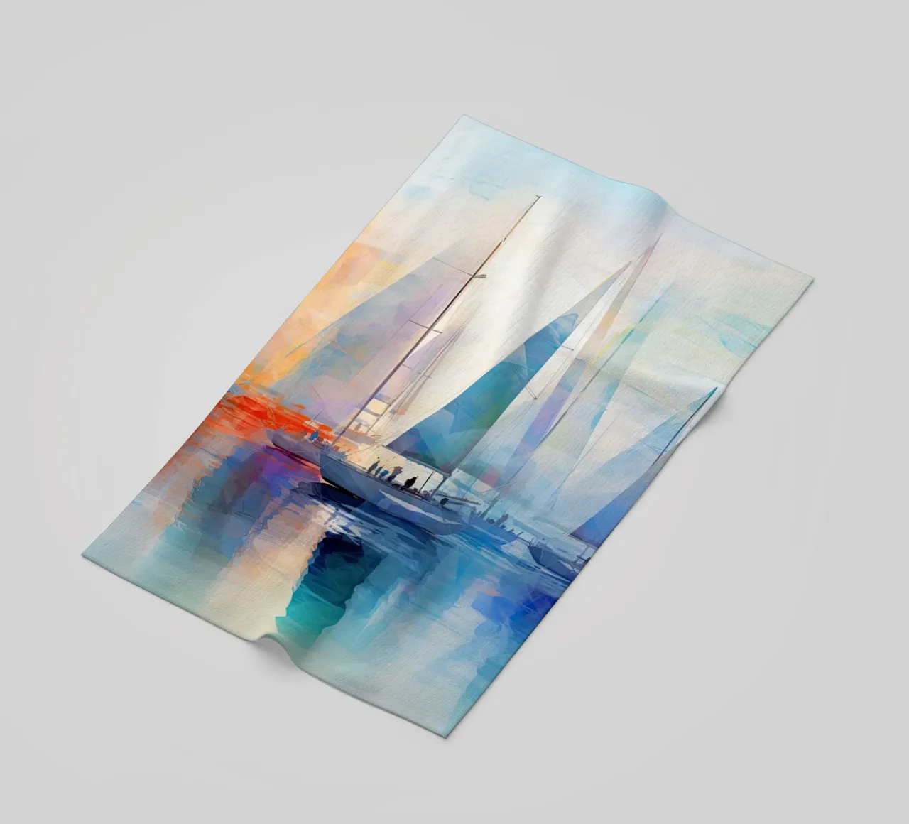 Zeilboten, abstract beach towel by Imagine